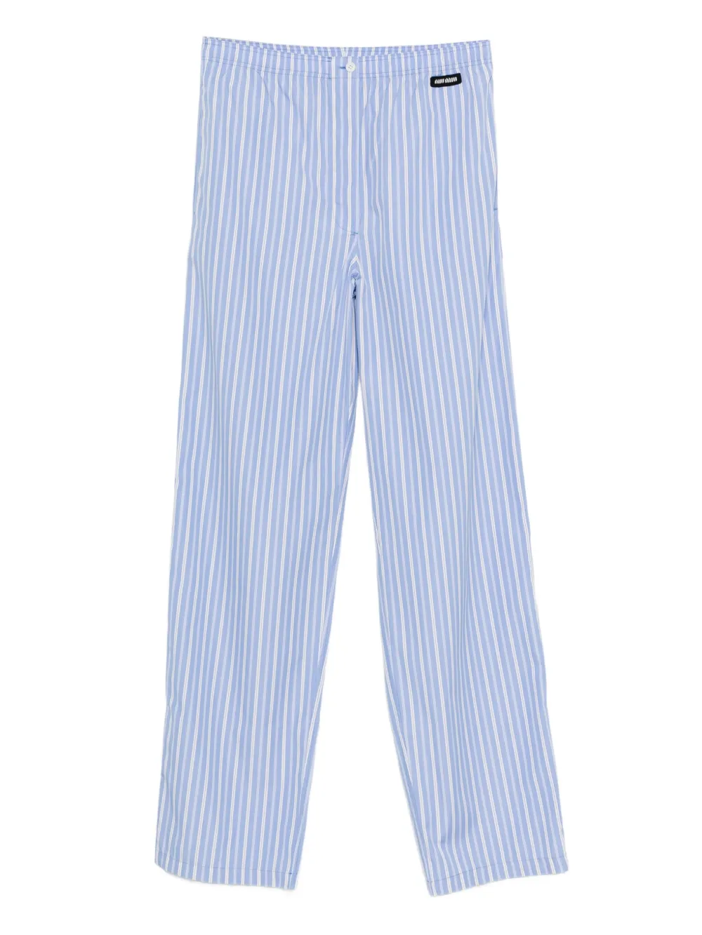 Miu striped cotton trousers Blauw