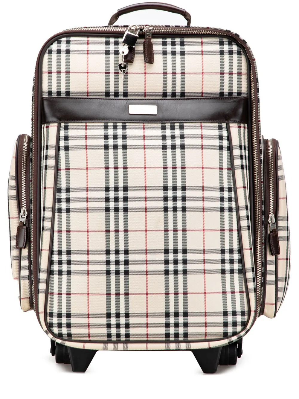 Burberry Pre-Owned 2000-2017 ハウスチェック キャンバス ラゲージ トラベルバッグ - ブラウン Burberry Pre-Owned 2000-2017 ハウスチェック キャンバス ラゲージ トラベルバッグ - ブラウン