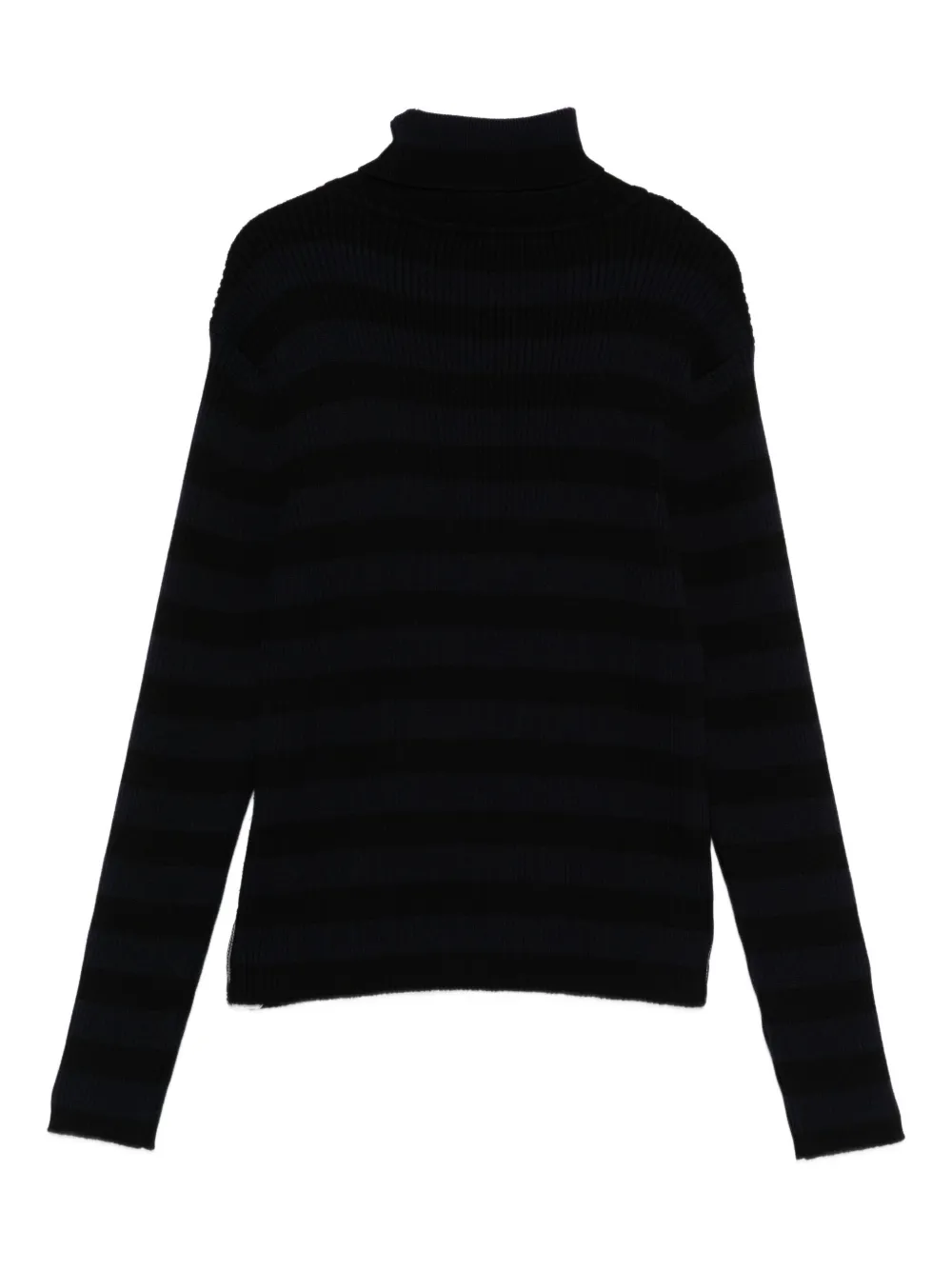 Balmain Kids striped ribbed turtleneck sweater Zwart