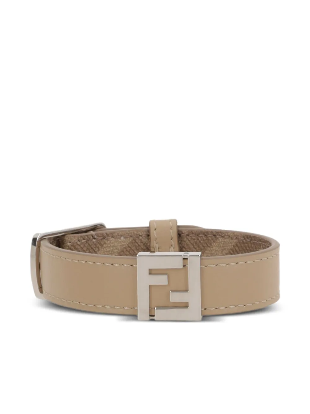 FENDI FF-logo leather bracelet | Neutrals | Image 1