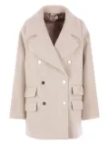 Elisabetta Franchi double-breasted gold-button coat - Neutrals