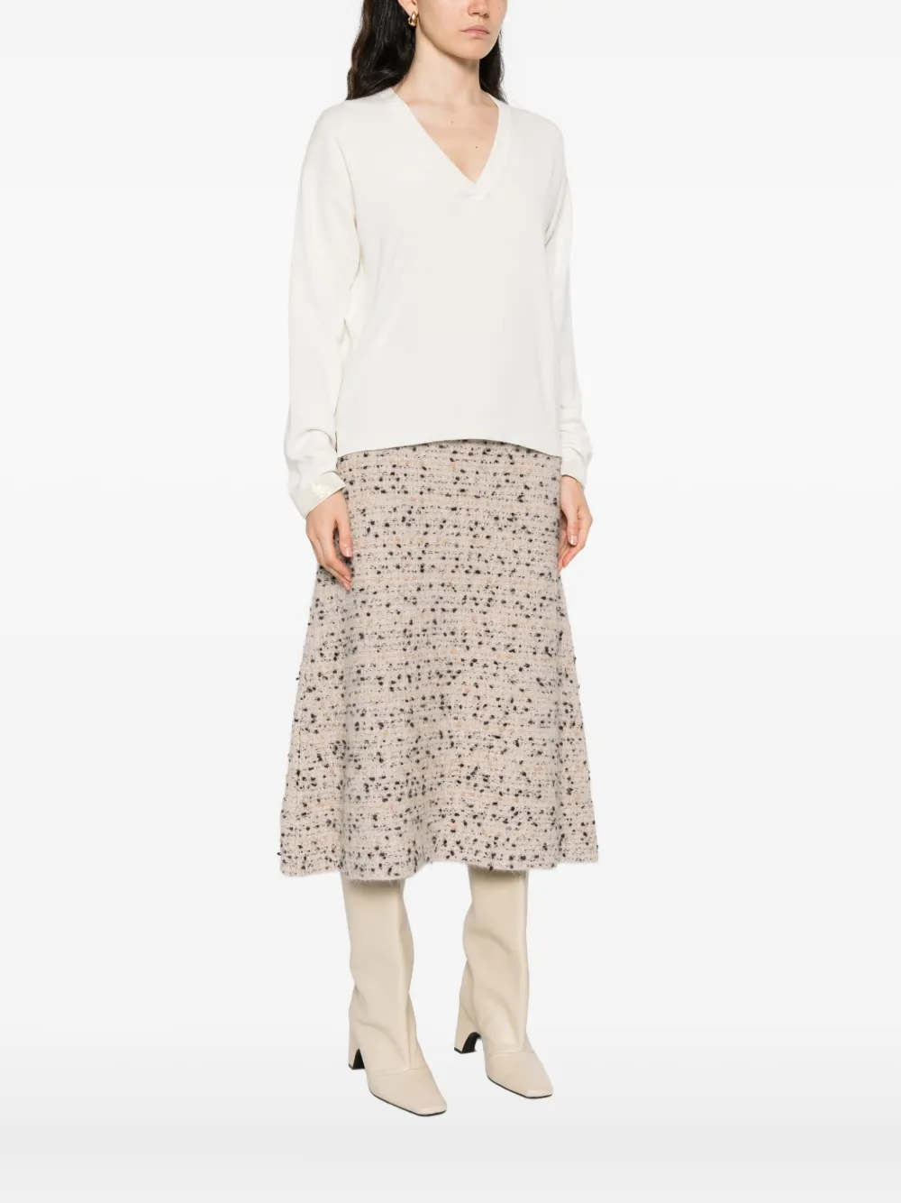 Fabiana Filippi sequin-embellished knitwear sweater Wit