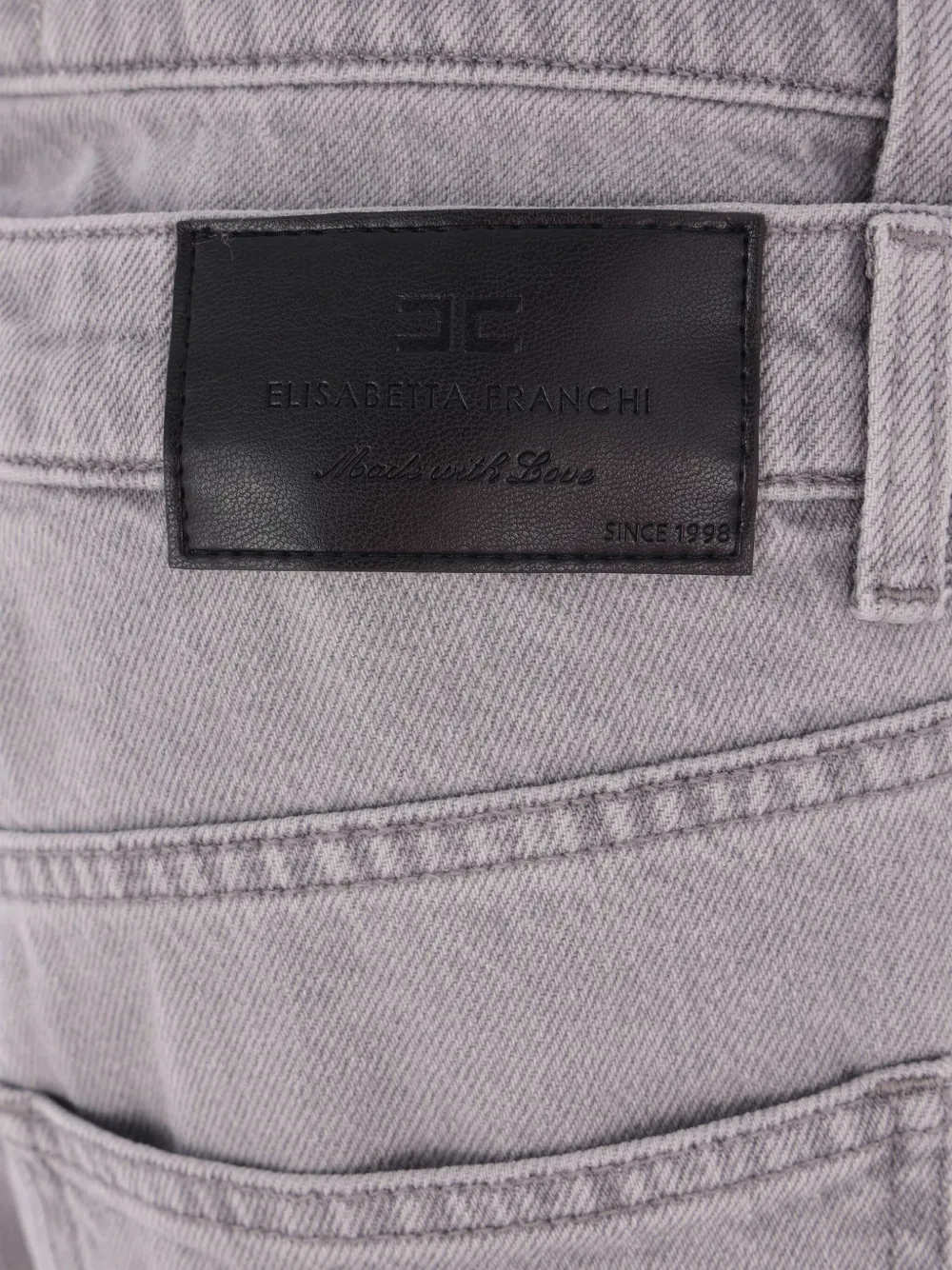 Elisabetta Franchi Jeans met geborduurde zak Grijs