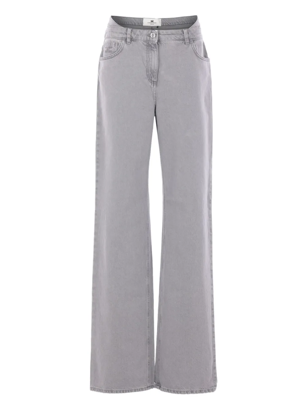 Elisabetta Franchi Jeans met geborduurde zak Grijs