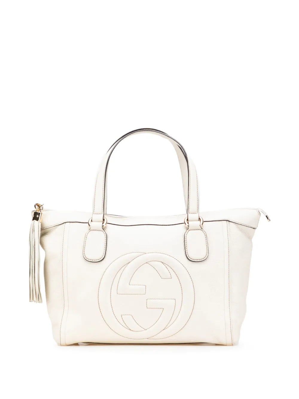 Gucci Pre-Owned 2016-2025 スモール レザー ソーホー ワーキング トートバッグ - ホワイト Gucci Pre-Owned 2016-2025 スモール レザー ソーホー ワーキング トートバッグ - ホワイト