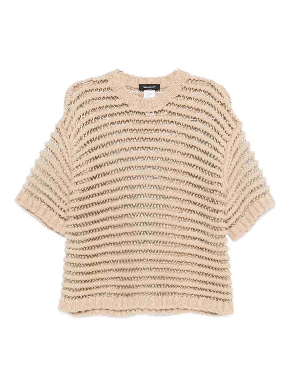 Fabiana Filippi Crew-neck Wool Sweater In Neutral