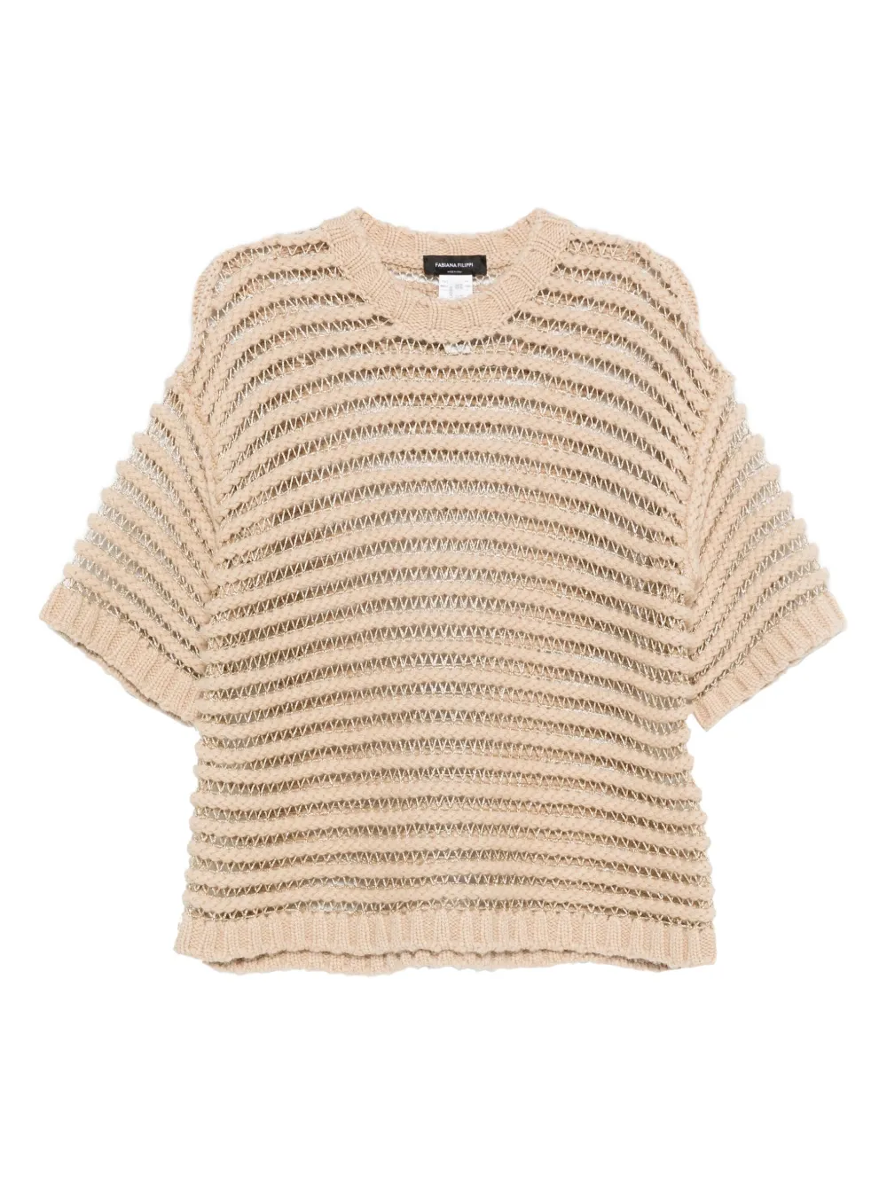 Fabiana Filippi open-knit short-sleeve top Beige