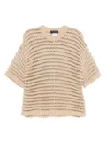 Fabiana Filippi open-knit short-sleeve top - Neutrals