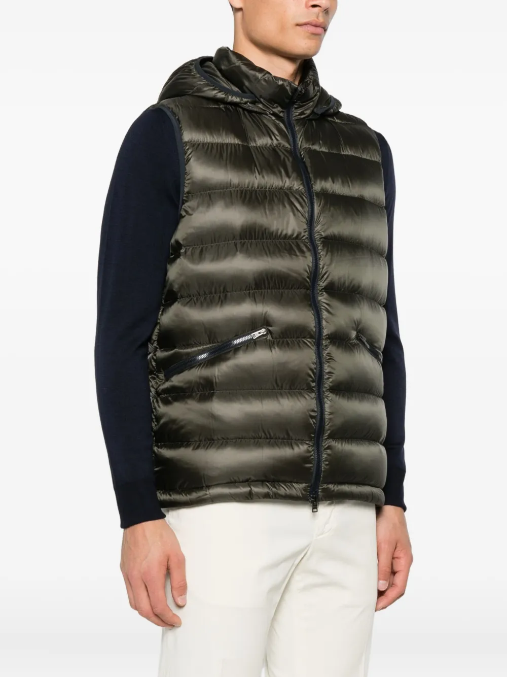 Herno Bodywarmer met capuchon Groen