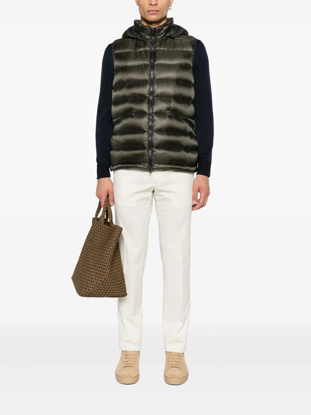 Herno Bodywarmer met capuchon Groen
