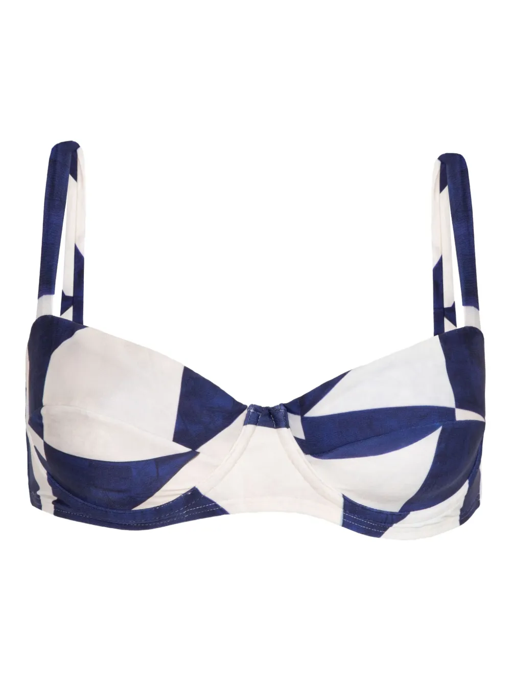 Lenny Niemeyer Top bikini con stampa astratta a vita alta - Bianco