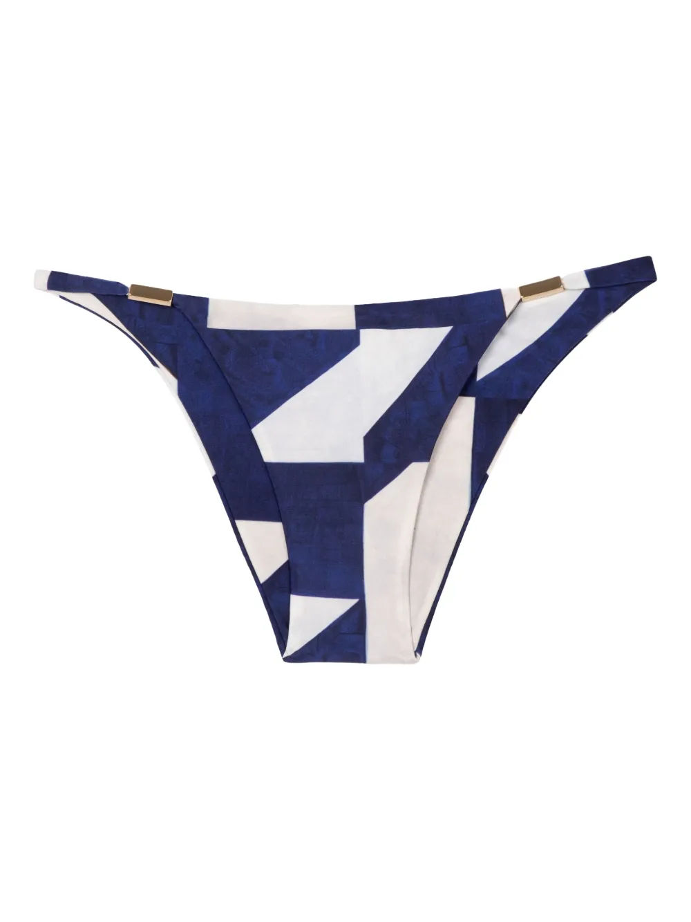 Lenny Niemeyer abstract-print gold-detail bikini bottom - Weiß