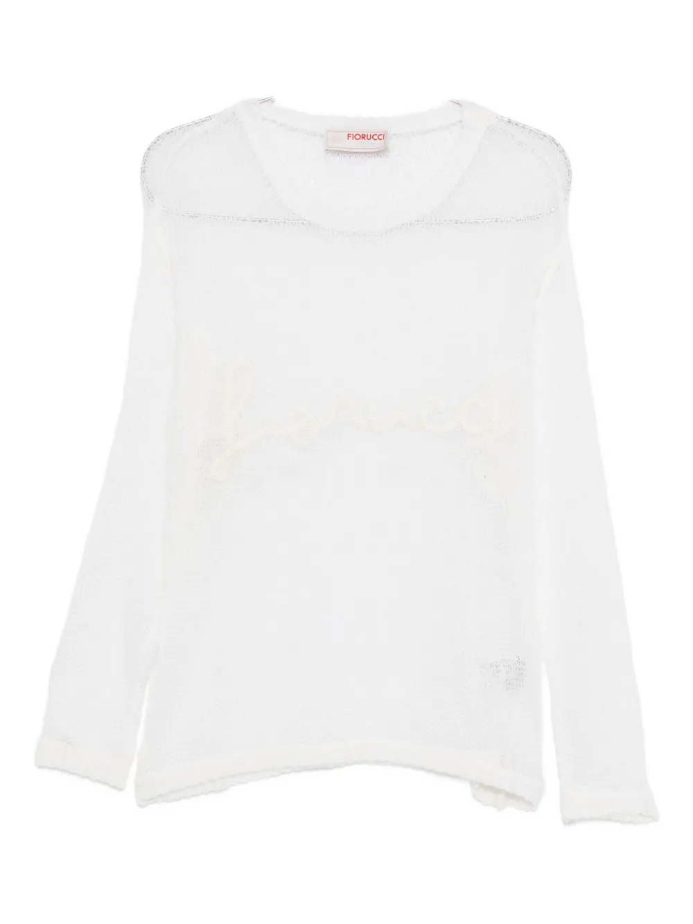 Fiorucci Embroidered Mesh Sweater In White