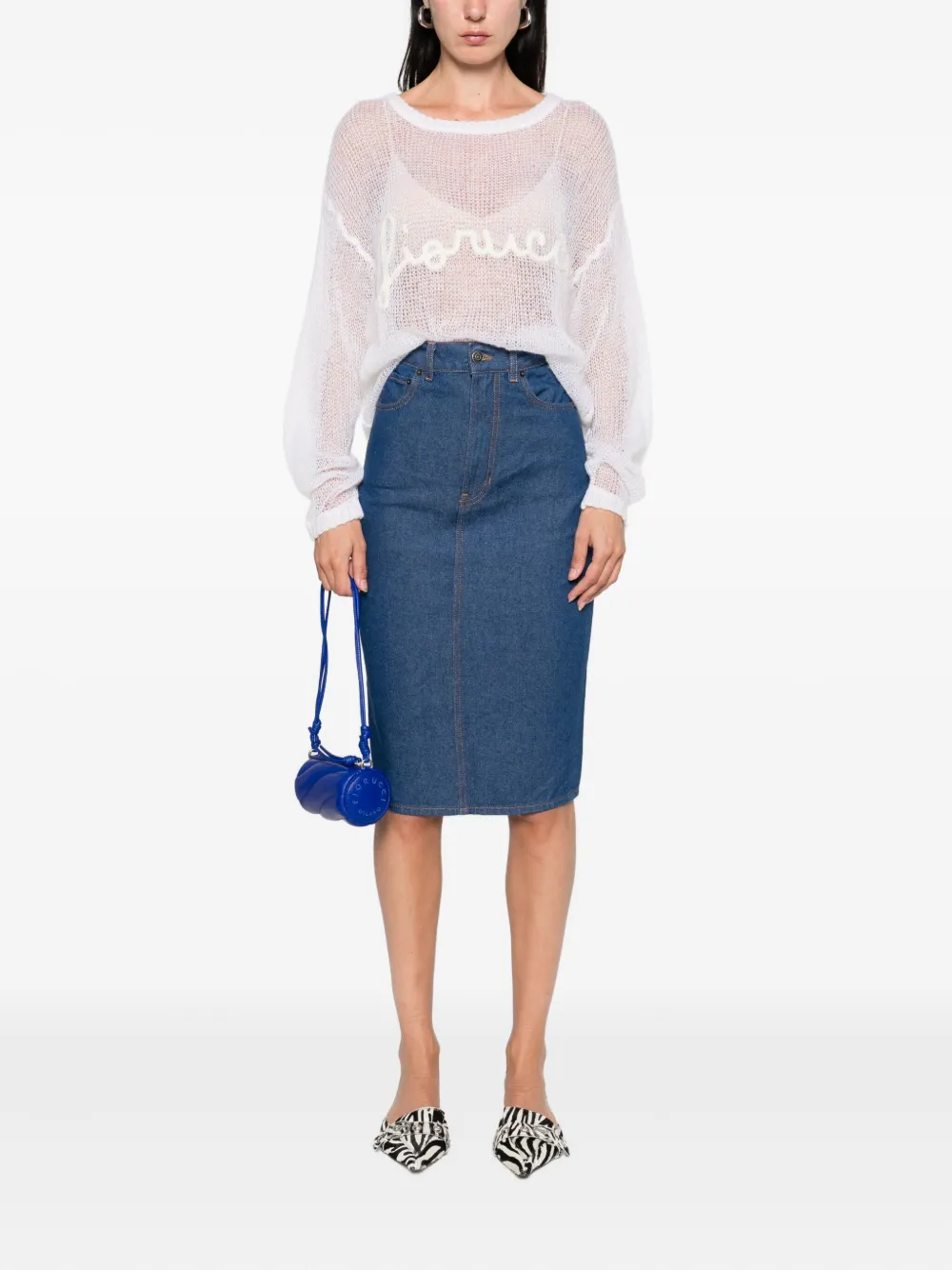 Fiorucci embroidered mesh sweater Wit