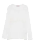 Fiorucci embroidered mesh sweater - White