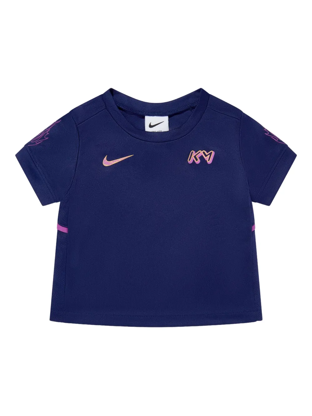 Nike Kids x Kyllian Mbappé top en shorts met vlammenlogo Blauw
