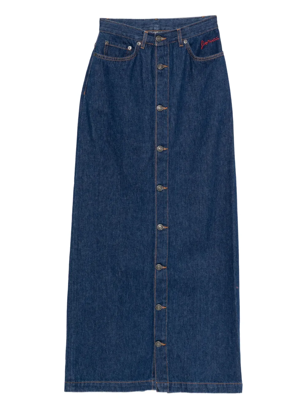 Fiorucci Button-front Denim Skirt In Blue