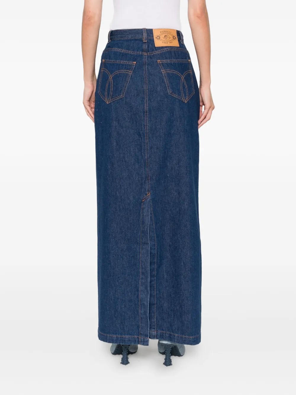 Fiorucci Button-front Denim Skirt In Blue