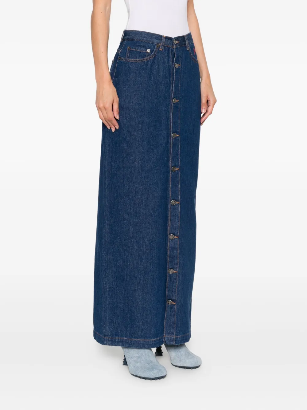 Fiorucci Button-front Denim Skirt In Blue