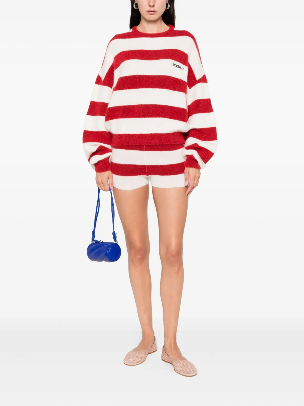 Fiorucci striped shorts Rood