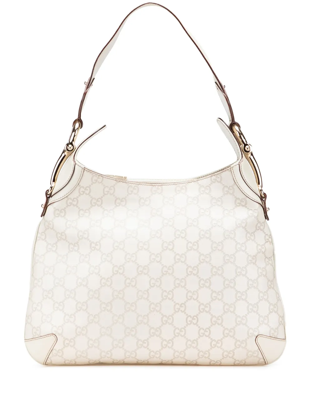Gucci Pre-Owned 2000-2015 Guccissima Horsebit Creole hobo bag - ホワイト Gucci Pre-Owned 2000-2015 Guccissima Horsebit Creole hobo bag - ホワイト