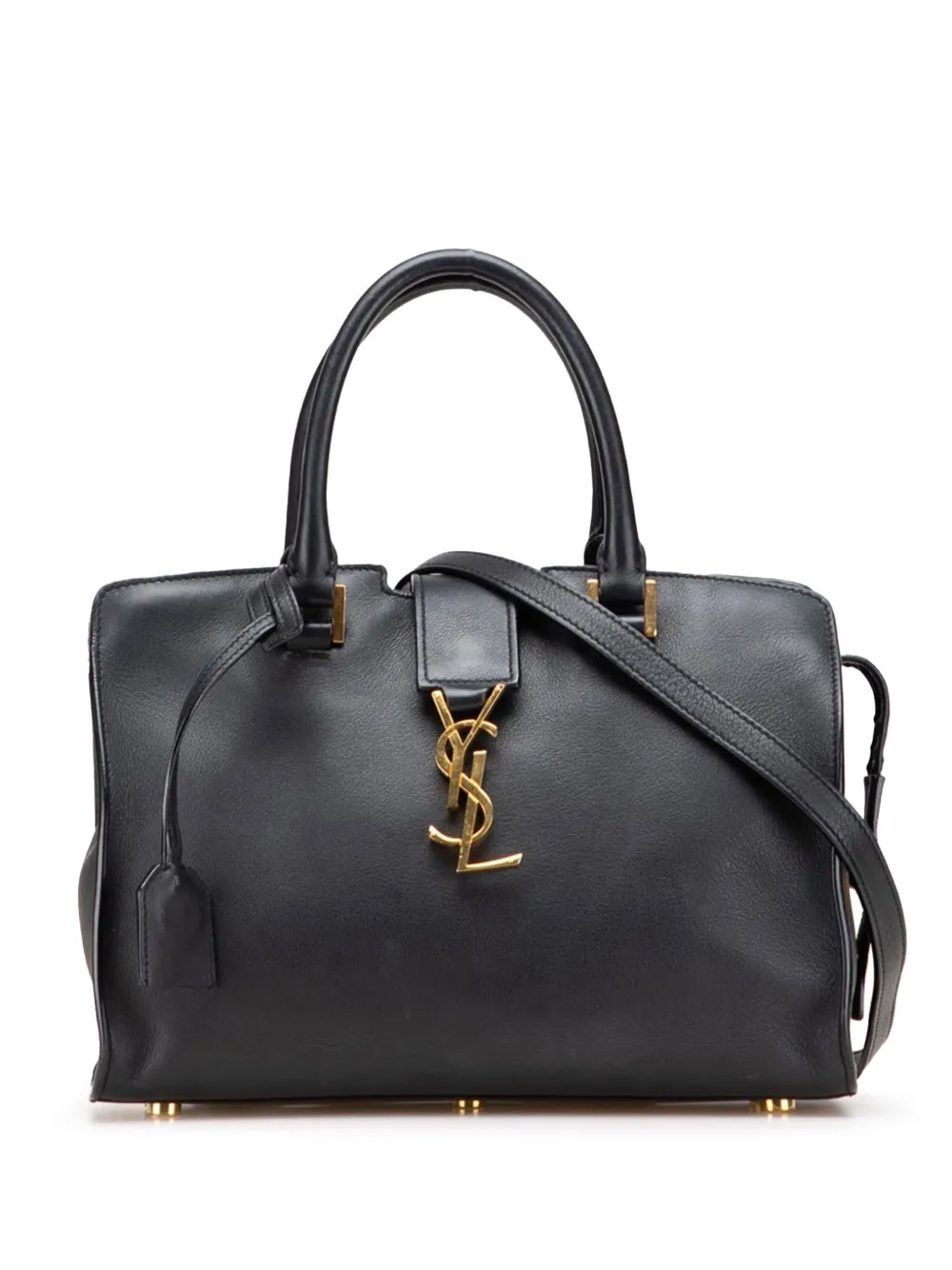 Saint Laurent Pre-Owned 2020 ベイビー レザー モノグラム カバ サッチェルバッグ - ブラック Saint Laurent Pre-Owned 2020 ベイビー レザー モノグラム カバ サッチェルバッグ - ブラック