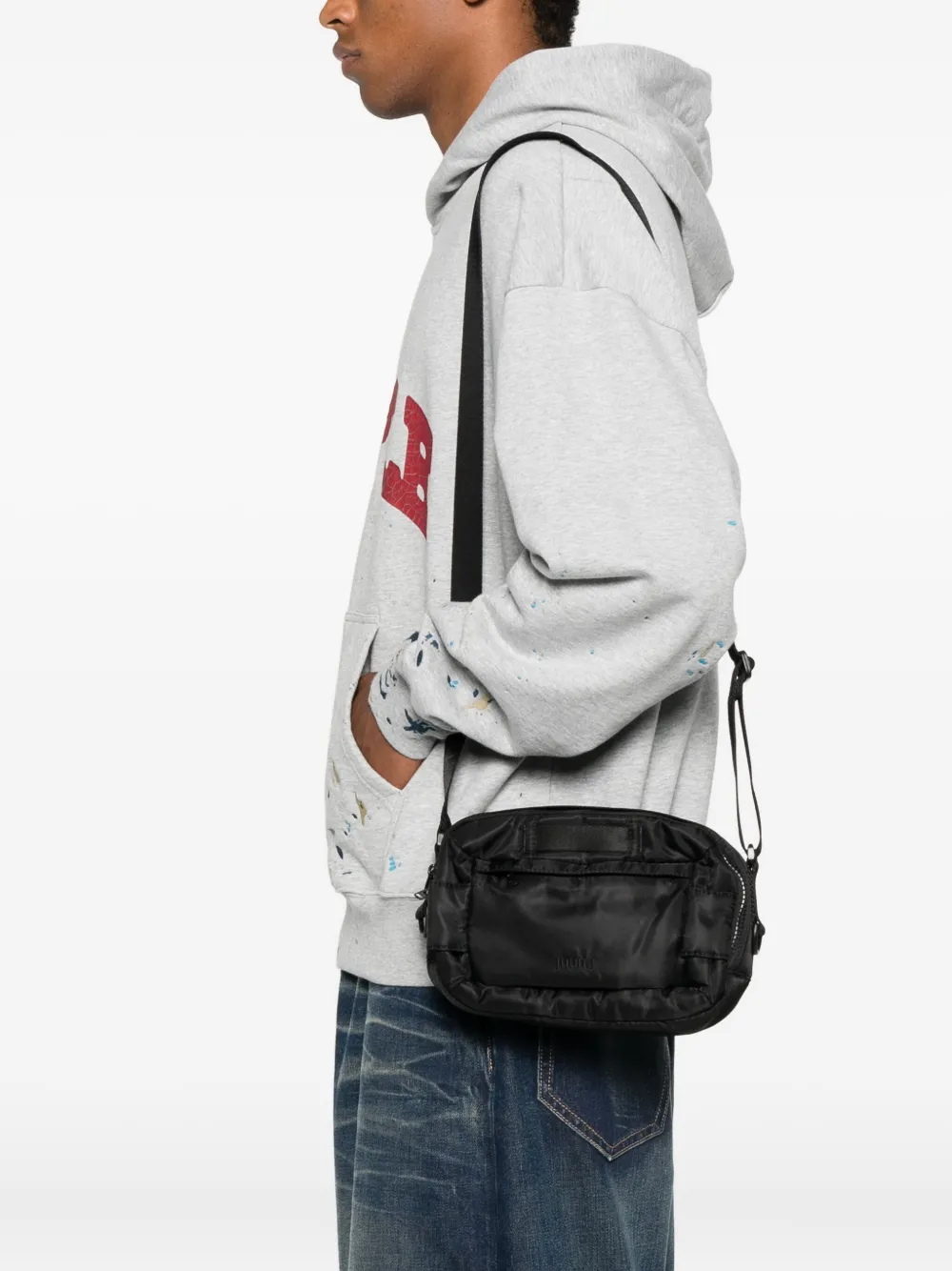 Juun.J padded zip-fastening shoulder bag Zwart