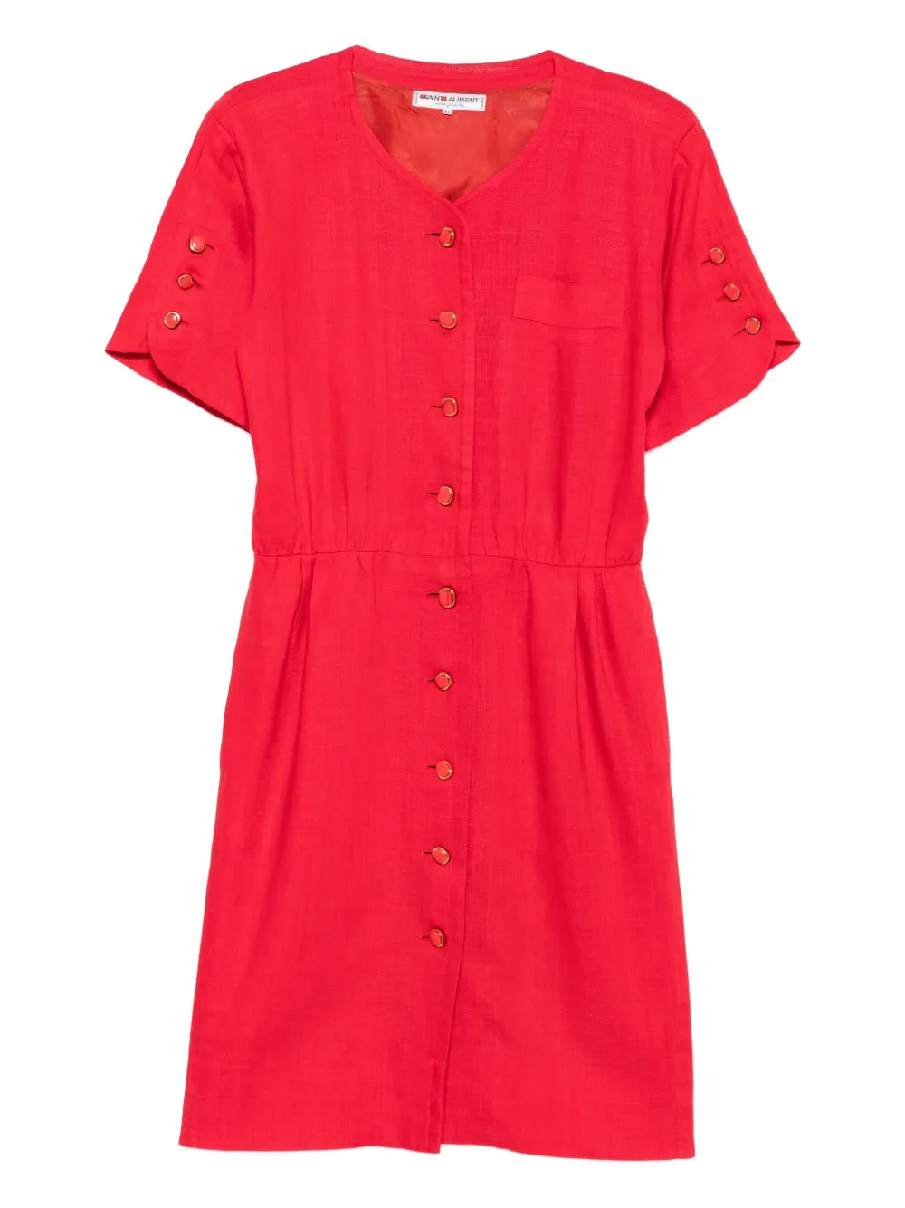 1980s buttoned linen dress