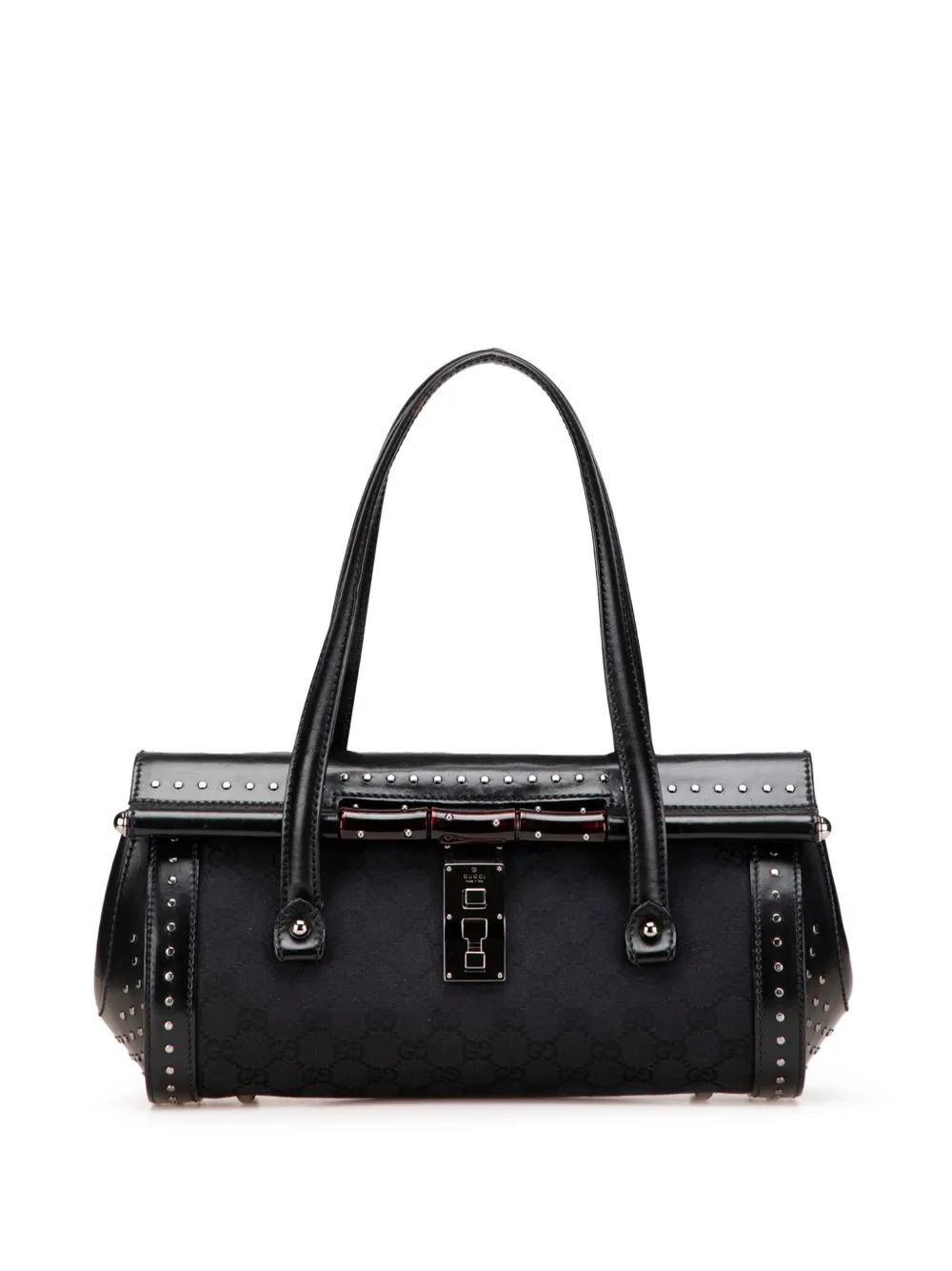 Gucci Pre-Owned 2000-2015 GGキャンバス バンブー バレット ショルダーバッグ - ブラック Gucci Pre-Owned 2000-2015 GGキャンバス バンブー バレット ショルダーバッグ - ブラック