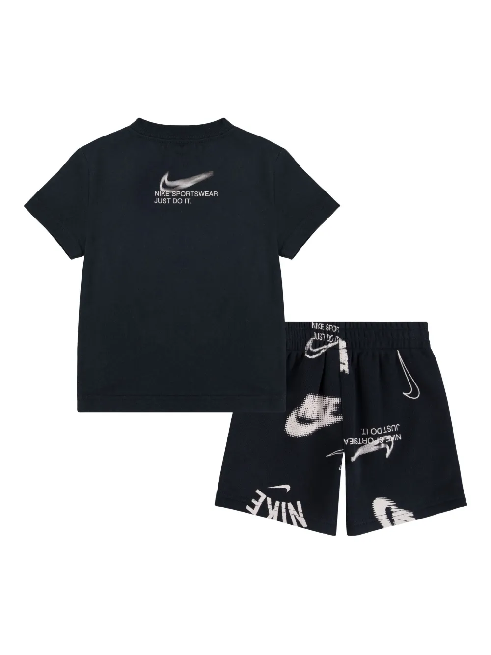 Nike Kids Shorts set met Swoosh print Zwart