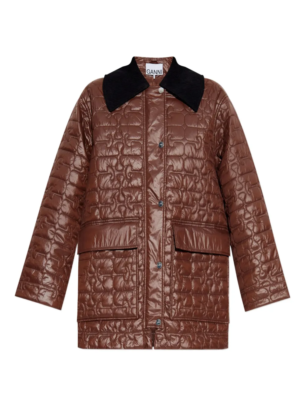 GANNI quilted coat Bruin