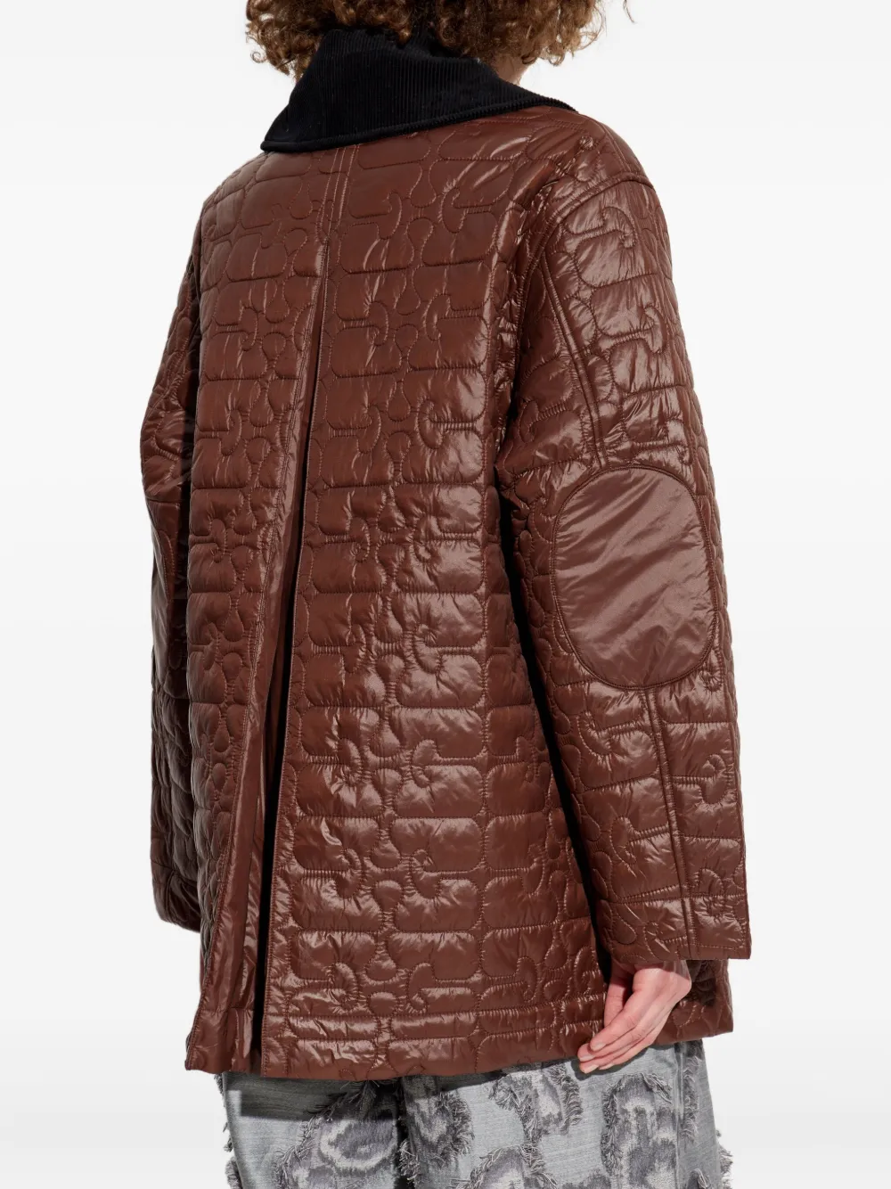 GANNI quilted coat Bruin