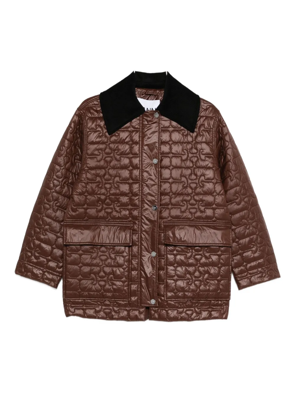 GANNI quilted coat Bruin