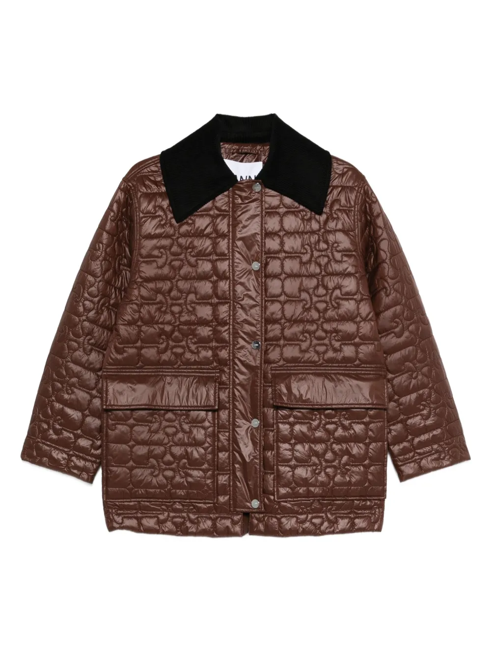 GANNI quilted coat Bruin