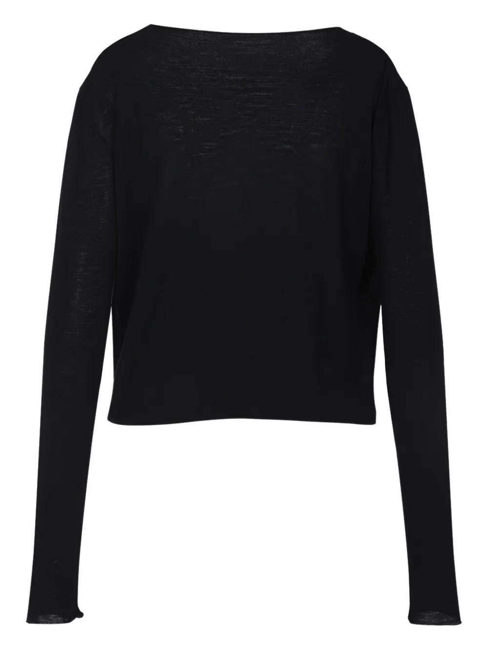 Alberta Ferretti Wollen top met afwerking van kant Zwart