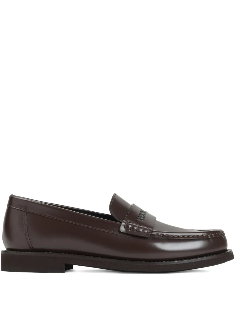 Brunello Cucinelli penny-strap leather loafers - ブラウン Brunello Cucinelli penny-strap leather loafers - ブラウン