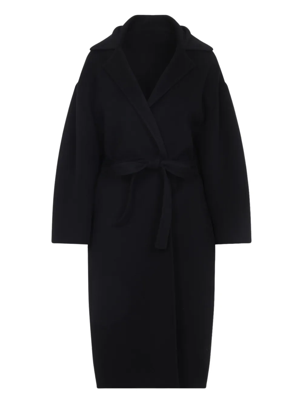 Alberta Ferretti belted wool coat Zwart