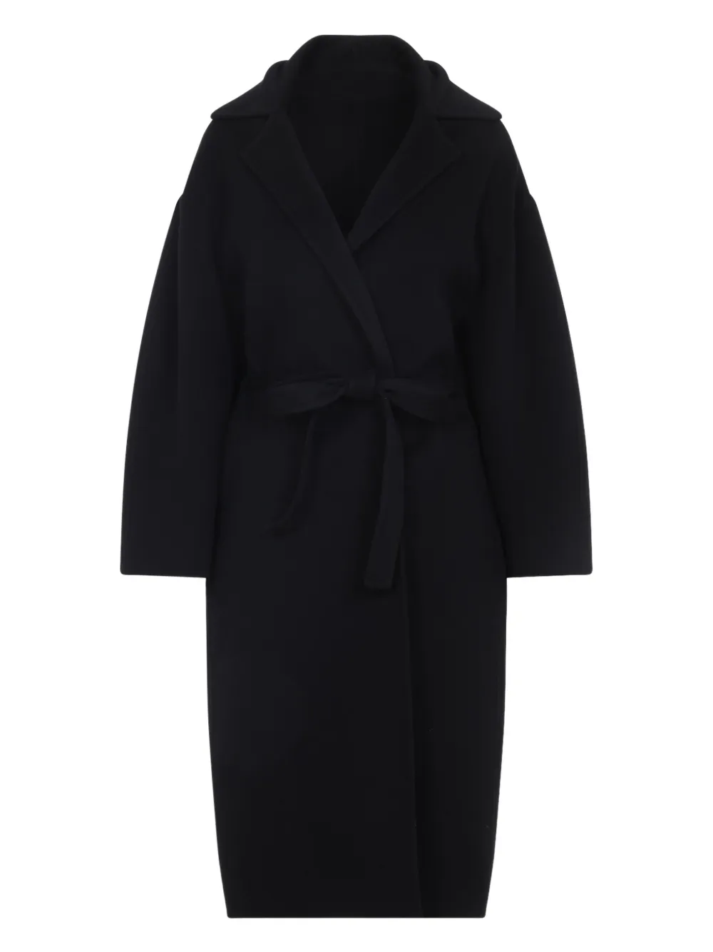 Alberta Ferretti belted wool coat Zwart