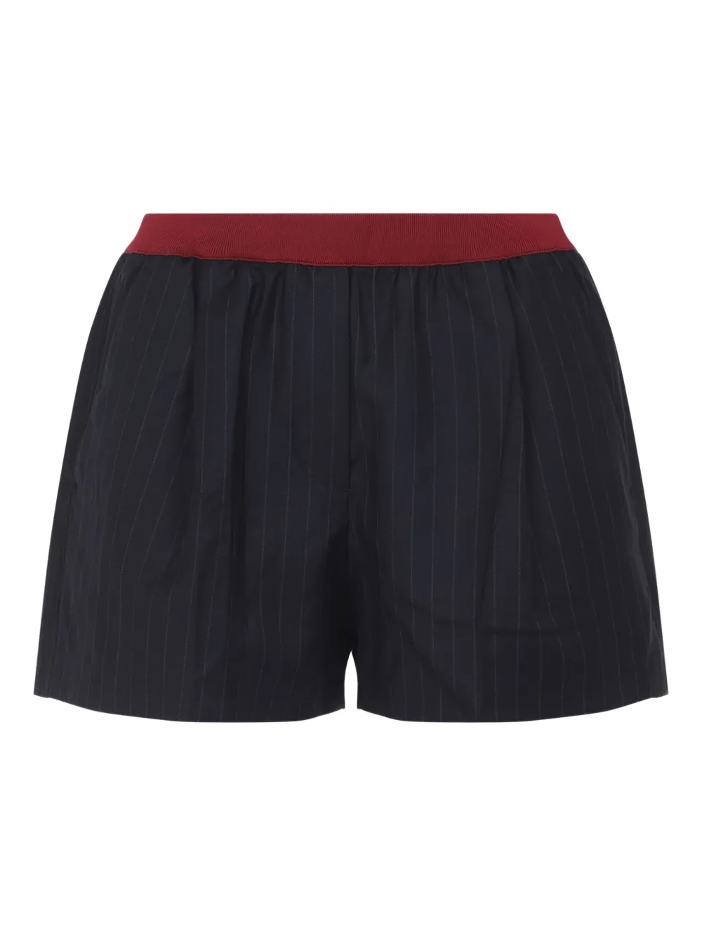 Miu pinstripe elasticated-waist shorts Blauw