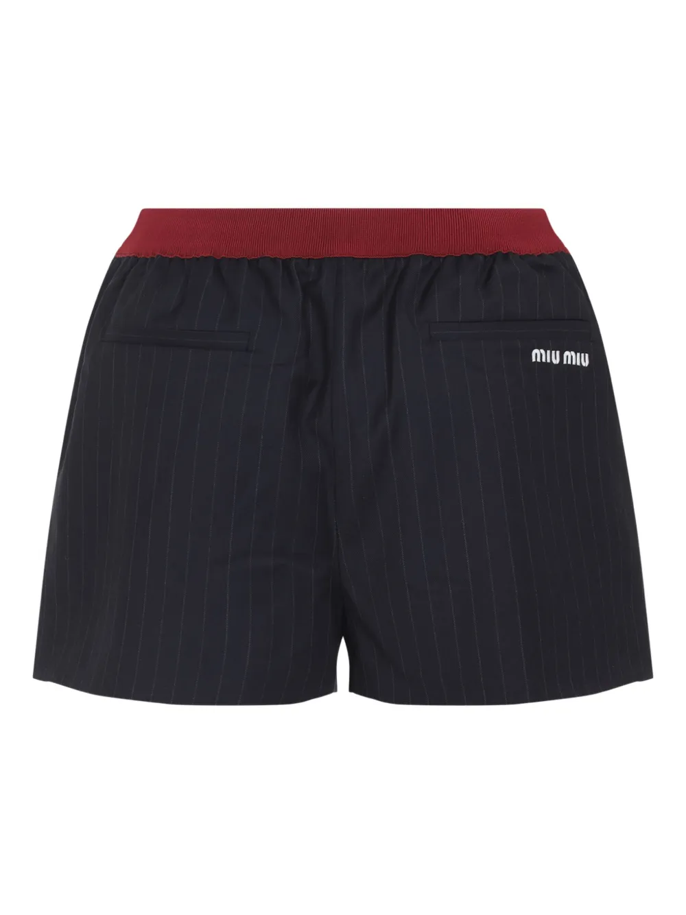 Miu pinstripe elasticated-waist shorts Blauw
