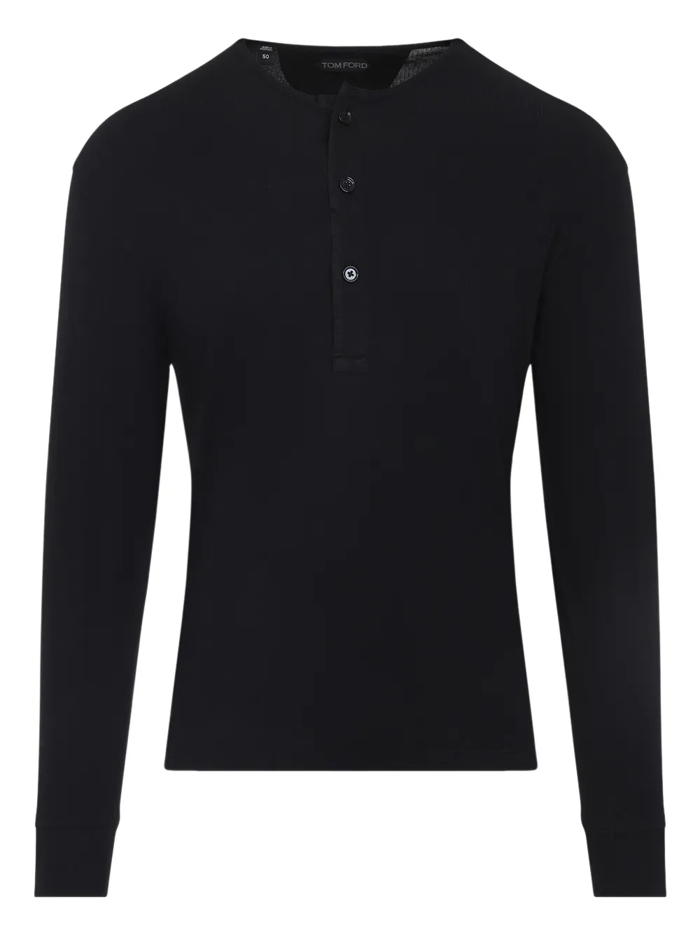 TOM FORD button-placket long-sleeve T-shirt Zwart