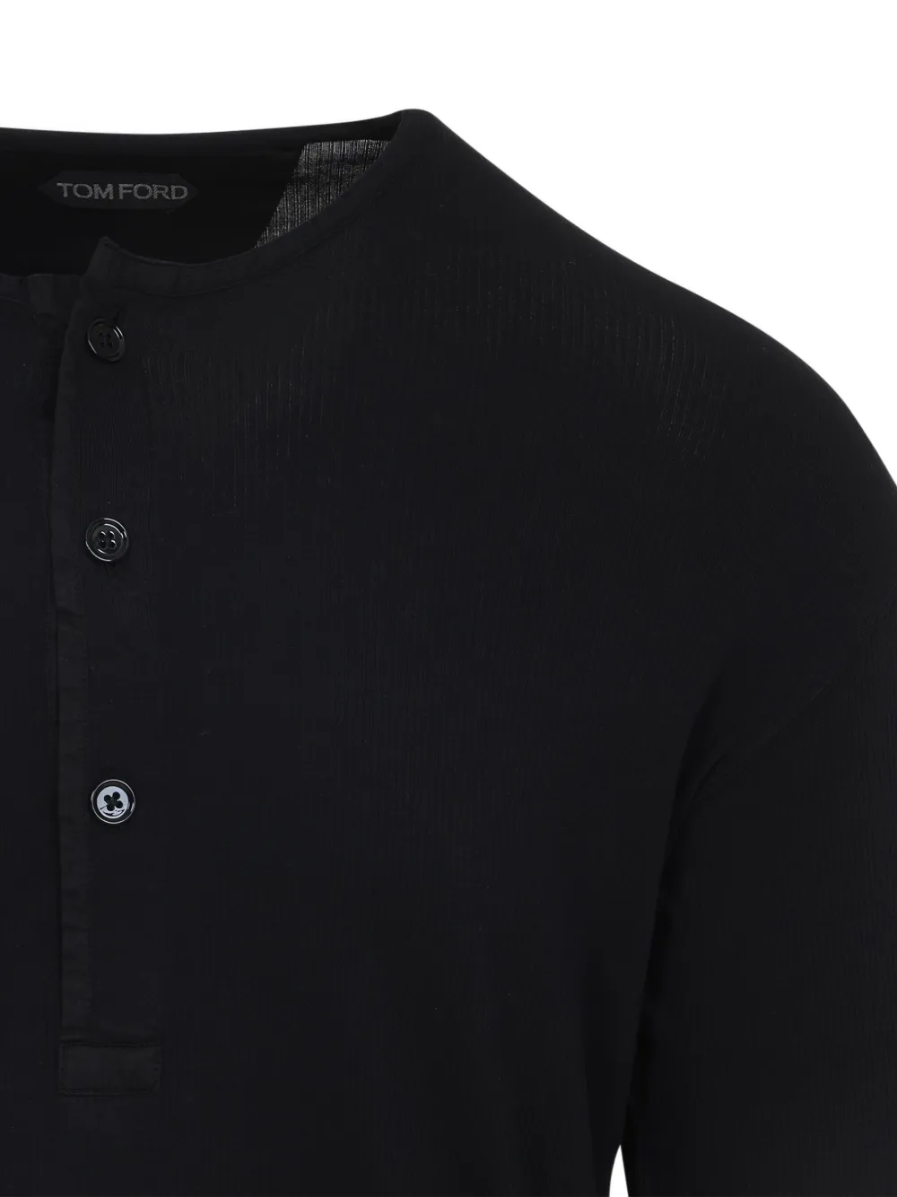 TOM FORD button-placket long-sleeve T-shirt Zwart