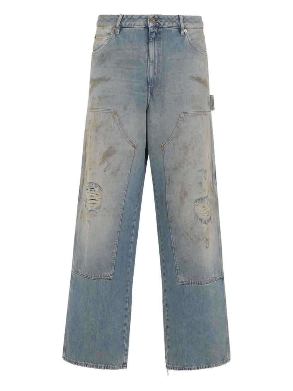 Golden Goose distressed panelled jeans Blauw