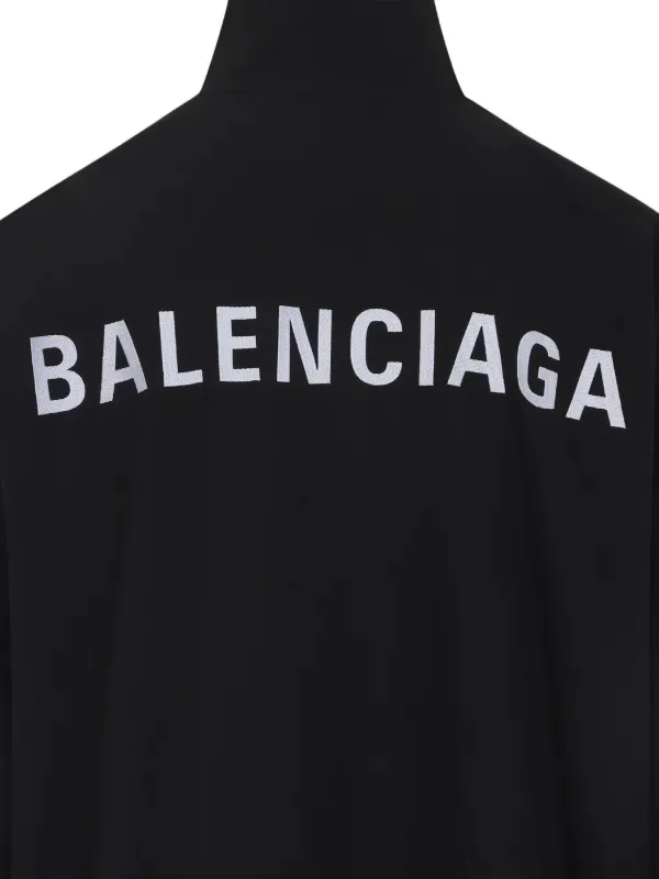 Balenciaga logo-print zip-up Jacket | Black | FARFETCH