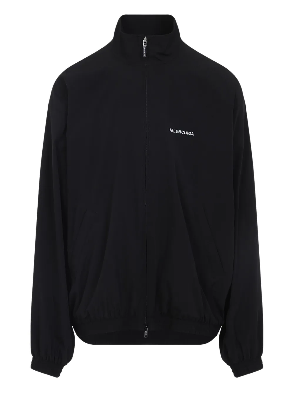 Balenciaga logo-print zip-up jacket Zwart