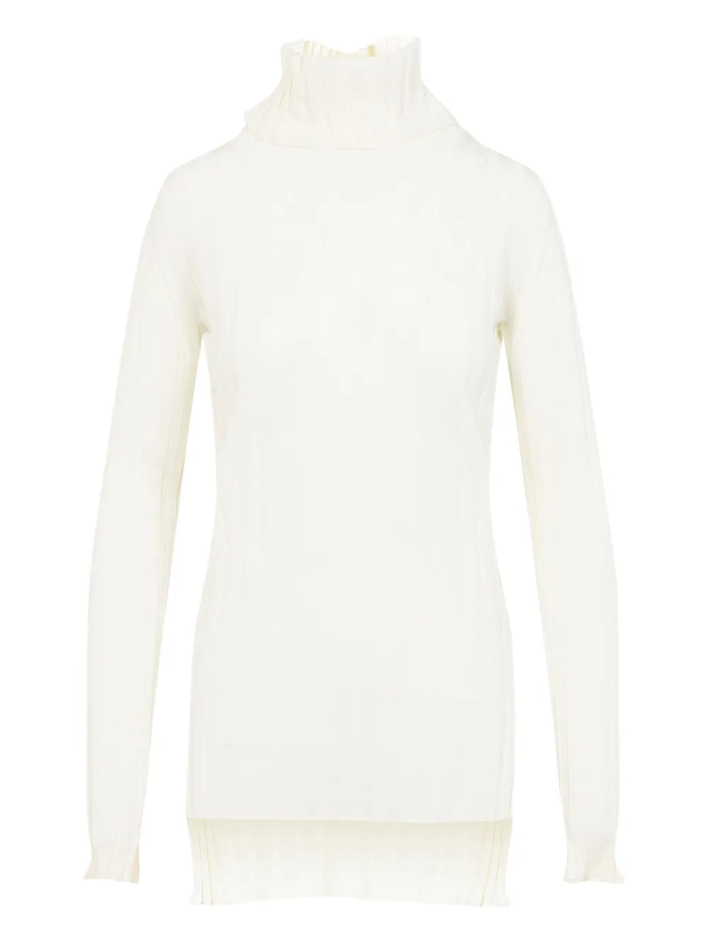 Carven ribbed turtleneck midi dress - ニュートラル Carven ribbed turtleneck midi dress - ニュートラル