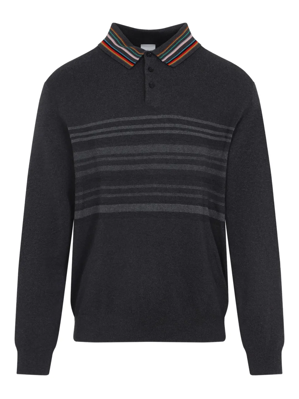 Paul Smith striped polo-neck sweater Grijs