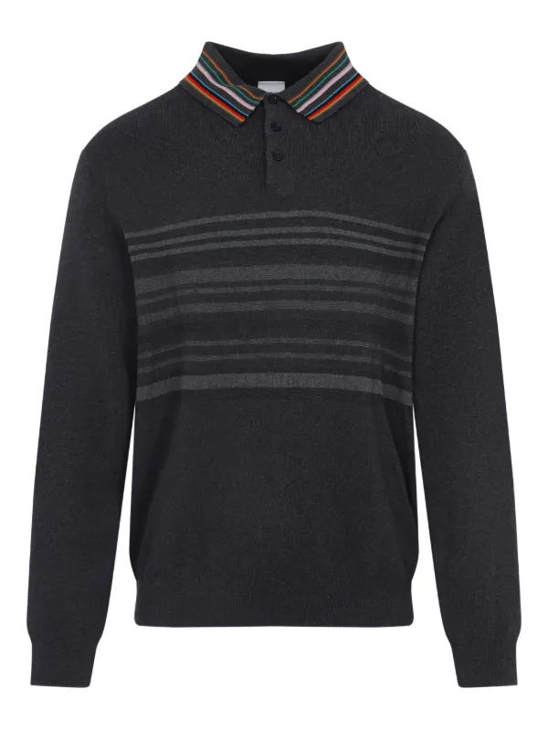 Paul Smith Striped polo-neck Sweater Grey FARFETCH PH