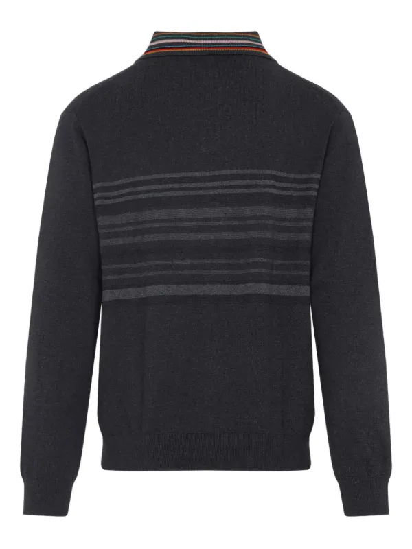 Paul Smith Striped Polo-neck Sweater in Grey