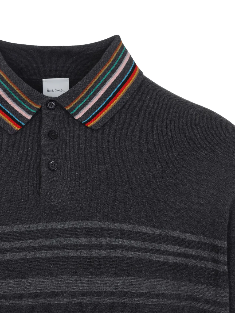 Paul Smith striped polo-neck sweater Grijs